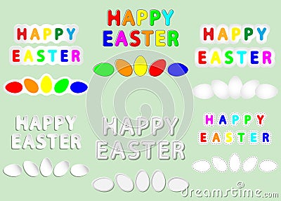 Happy Easter and eggs Vector Illustration