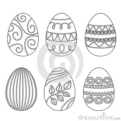 Happy easter eggs. Vector set Vector Illustration