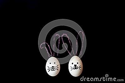 Happy Easter festival background.Design handmade painte Stock Photo