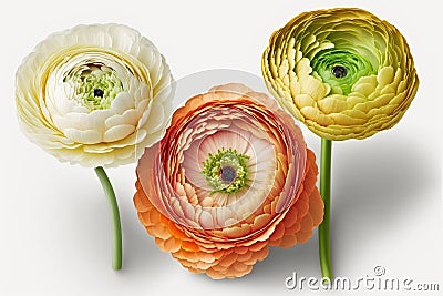 Happy Easter Easter flowers most popular in design: Ranunculus Stock Photo