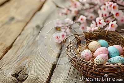 Happy easter fuchsia Eggs Egg tree Basket. White Frame space Bunny bouncing. Easter love background wallpaper Cartoon Illustration