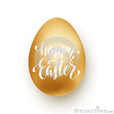 Happy Easter gold glitter egg vector premium paschal greeting card Vector Illustration