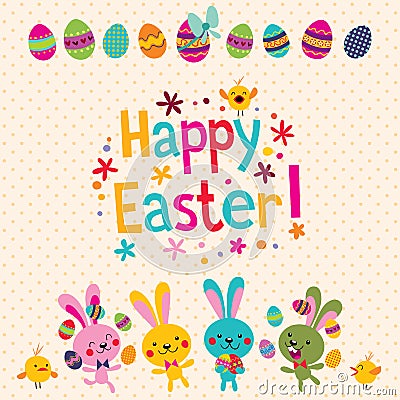 Happy Easter greeting card Vector Illustration