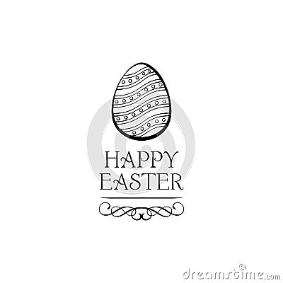 Happy Easter greeting card. Esater egg. Easter symbol. Decorations. Painted egg. Vector. Vector Illustration