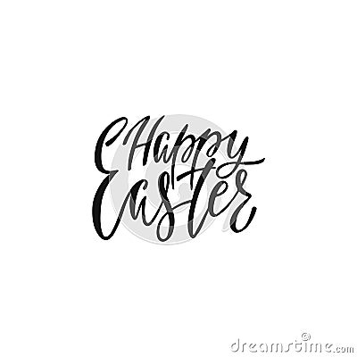 Happy Easter greeting card. Handwritten vector lettering text. Calligraphic phrase. Vector Illustration