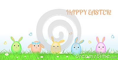 Happy Easter greeting card. Vector Illustration