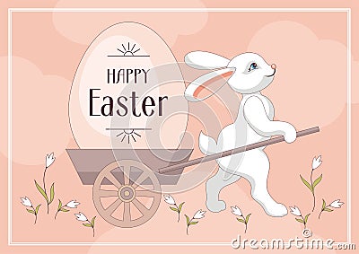 Happy easter greeting card Vector Illustration