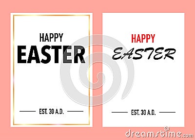 Happy easter greeting card with pinky background Vector Illustration