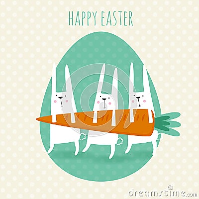 Happy easter greeting card. Vector Illustration