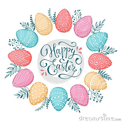 Happy Easter greeting card Vector Illustration