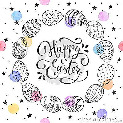 Happy Easter greeting card Vector Illustration