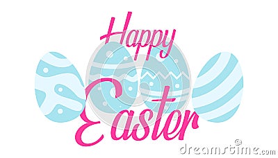 Happy Easter Greeting with Egg Background Vector Illustration