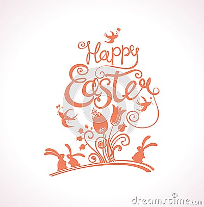 Happy Easter greeting template. Stock Photo