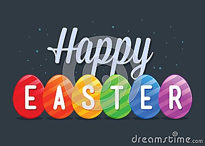 Happy Easter Greetings Background Vector Illustration