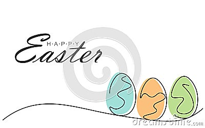 Happy Easter greetings card with eggs, vector illustration Vector Illustration