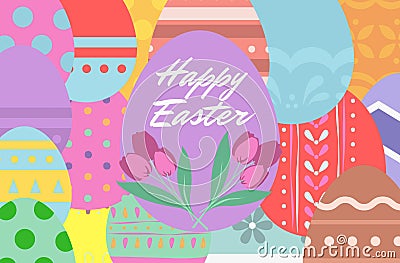 Happy easter greetings card. Vectorial illustration Cartoon Illustration