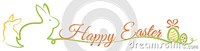 Happy easter isolated vector banner Vector Illustration