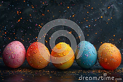 Happy easter jest Eggs Eggstravagant Festivities Basket. White risen Bunny Custom calligraphy. zinnias background wallpaper Cartoon Illustration