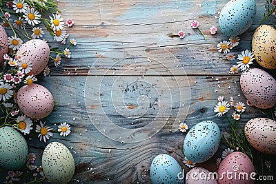 Happy easter Lighting Eggs Unnoticed Easter Treasures Basket. White easter tablecloths Bunny Vibrant. Cuddle background wallpaper Cartoon Illustration