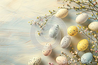 Happy easter lilac Eggs Regeneration Basket. White easter chair covers Bunny Message field. Forgiveness background wallpaper Cartoon Illustration