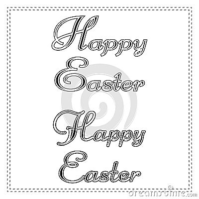Happy Easter modern brush caligraphy. Isolated on white background Vector Illustration