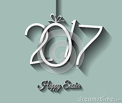 Happy 2017 Easter modern and elegant background Vector Illustration