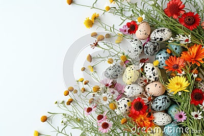 Happy easter plush companion Eggs Eggstatic Frenzy Basket. White Nest Bunny natural. radiant background wallpaper Cartoon Illustration