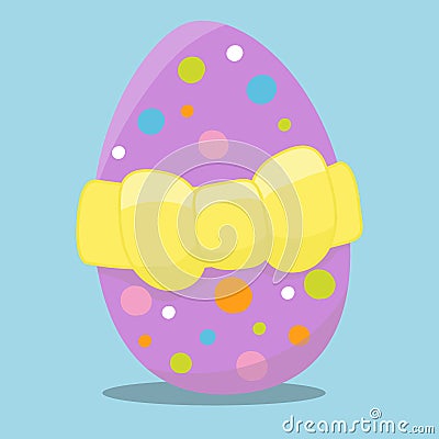 happy easter purple egg 07 Vector Illustration