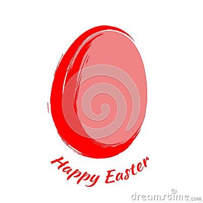 Happy Easter. Red egg on a white background. Vector Illustration
