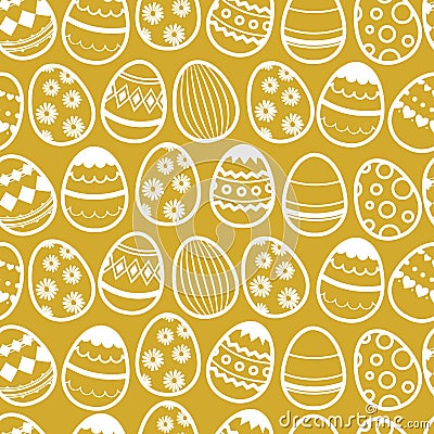 Happy easter repetition vector background. Seamless wallpaper with eggs Vector Illustration