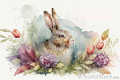 Happy Easter Easter Resurrection Sunday: Watercolor designs Stock Photo