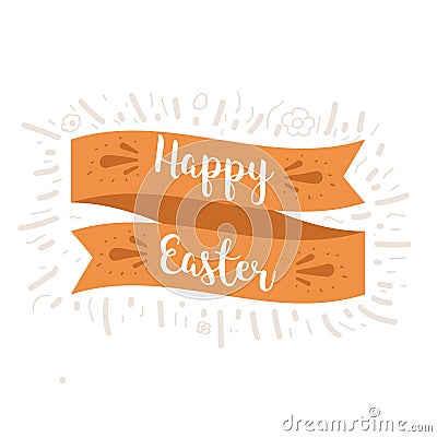 Happy Easter ribbon Vector Illustration