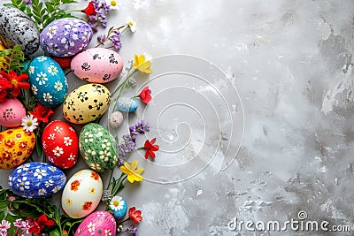 Happy easter rose petal Eggs Easter design Basket. White jovial Bunny Easter happiness. Happiness background wallpaper Cartoon Illustration