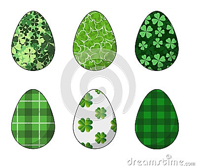 Happy Easter.Set of Easter eggs Vector Illustration