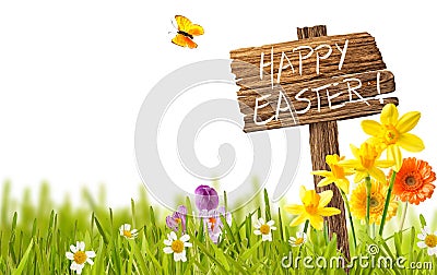 Happy Easter spring countryside card Stock Photo