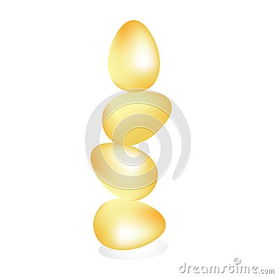 Golden eggs. easter zen. vector for postcards. spring set Vector Illustration