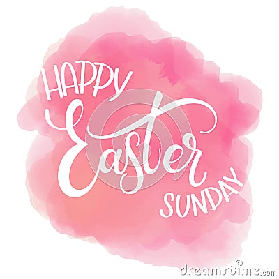 Happy Easter Sunday colorful lettering Vector Illustration