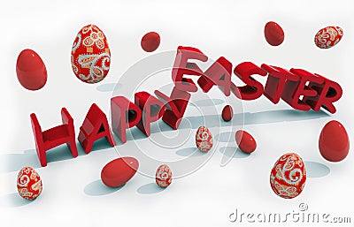 Happy easter text Stock Photo