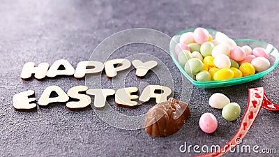 Happy easter text Stock Photo