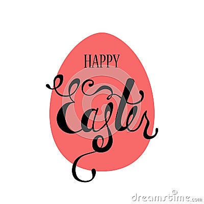 Happy Easter typographic background. Calligraphic inscription: Happy Easter. Vector Illustration