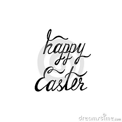 Happy Easter typographic background. Calligraphic inscription: Happy Easter. Vector Illustration