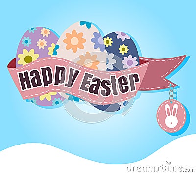 Happy Easter Typographical blur Background vector format eps 10 Vector Illustration