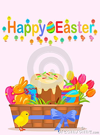 Happy Easter Vector Flyer or Concept Vector Illustration