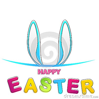 Happy Easter. Vector Greeting Card with rabbit ears Vector Illustration