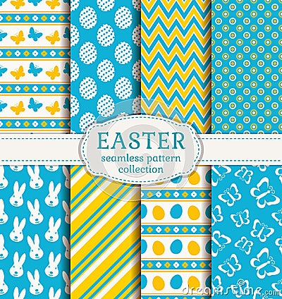 Happy Easter! Vector seamless patterns. Vector Illustration