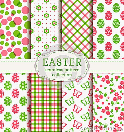 Happy Easter! Vector seamless patterns. Vector Illustration