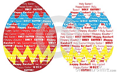 Happy Easter word cloud as painted egg cor Stock Photo