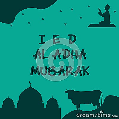 Happy Eid Al-Adha greeting cards Vector Illustration