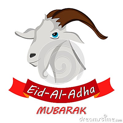 Happy Eid Al-Adha Cartoon Illustration