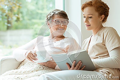 Happy elder woman Stock Photo